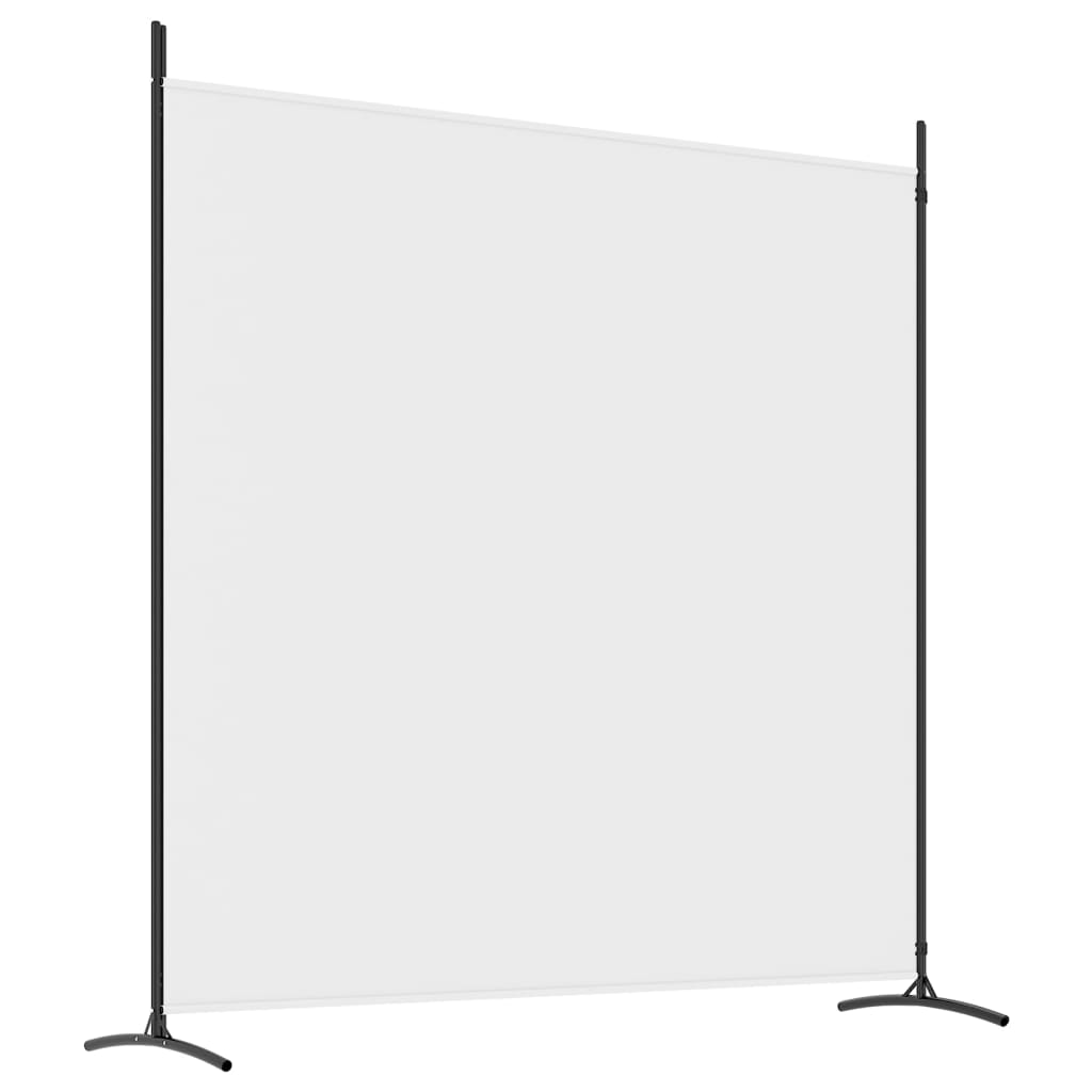 2-Panel White Fabric Room Divider, 348x180 cm