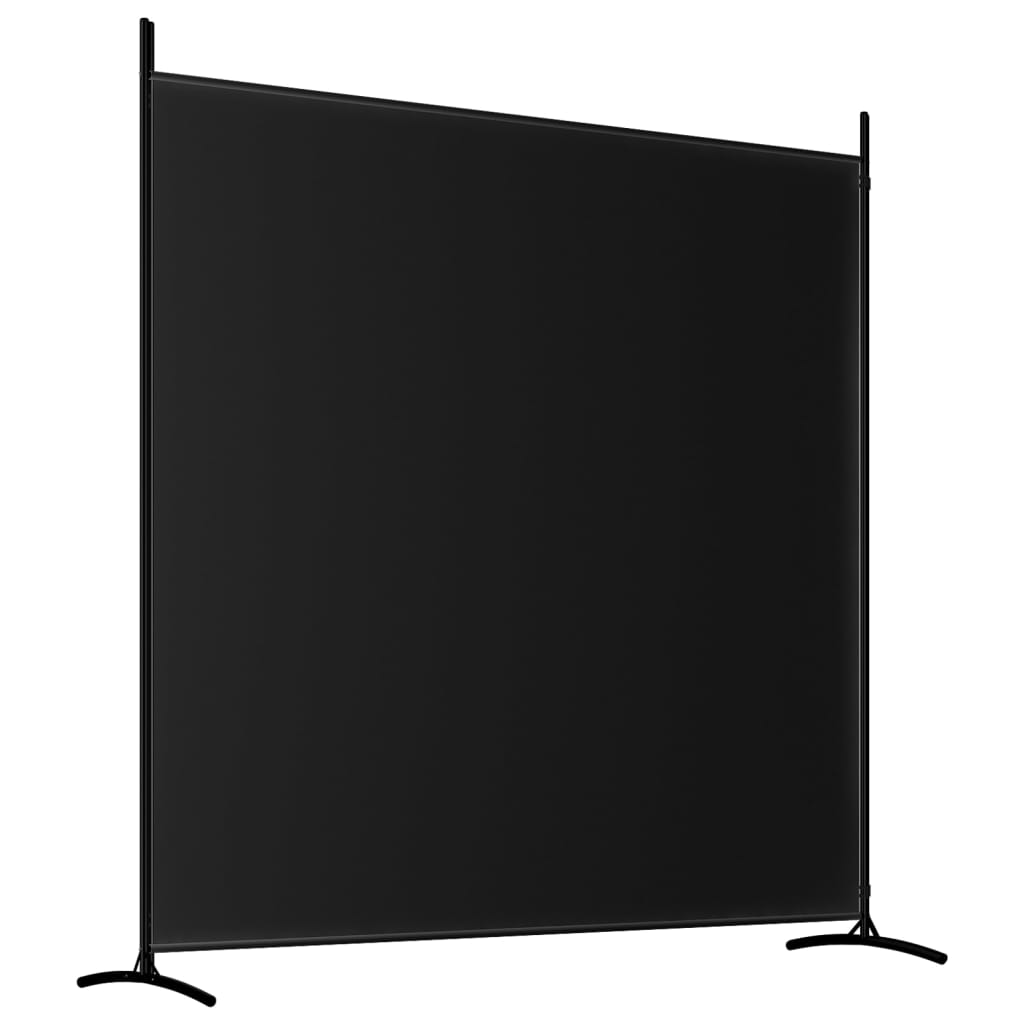 Black 2-Panel Fabric Room Divider - 348x180 cm