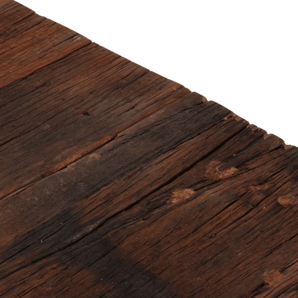 Coffee Table Gold Stainless Steel and Solid Sleeper Wood