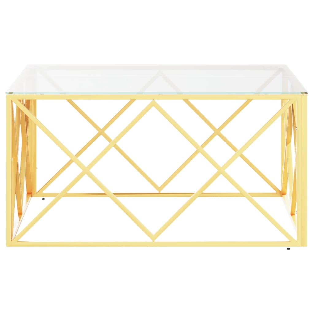 Coffee Table 80x80x40 cm Stainless Steel and Glass