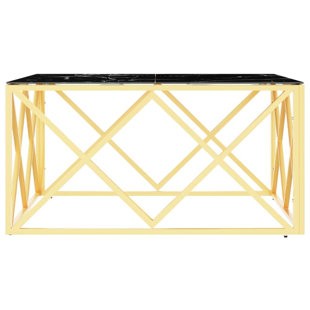 Coffee Table Gold 80x80x40 cm Stainless Steel and Glass