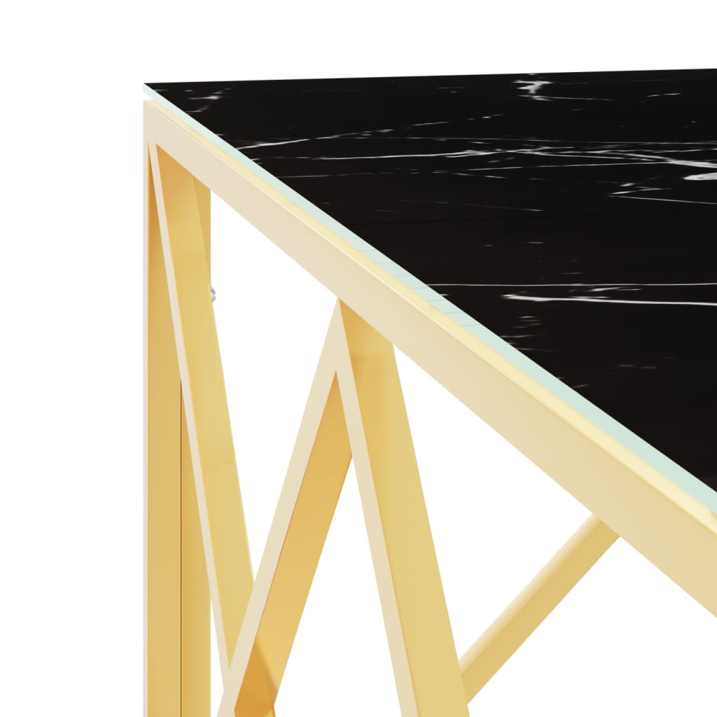 Coffee Table Gold 80x80x40 cm Stainless Steel and Glass