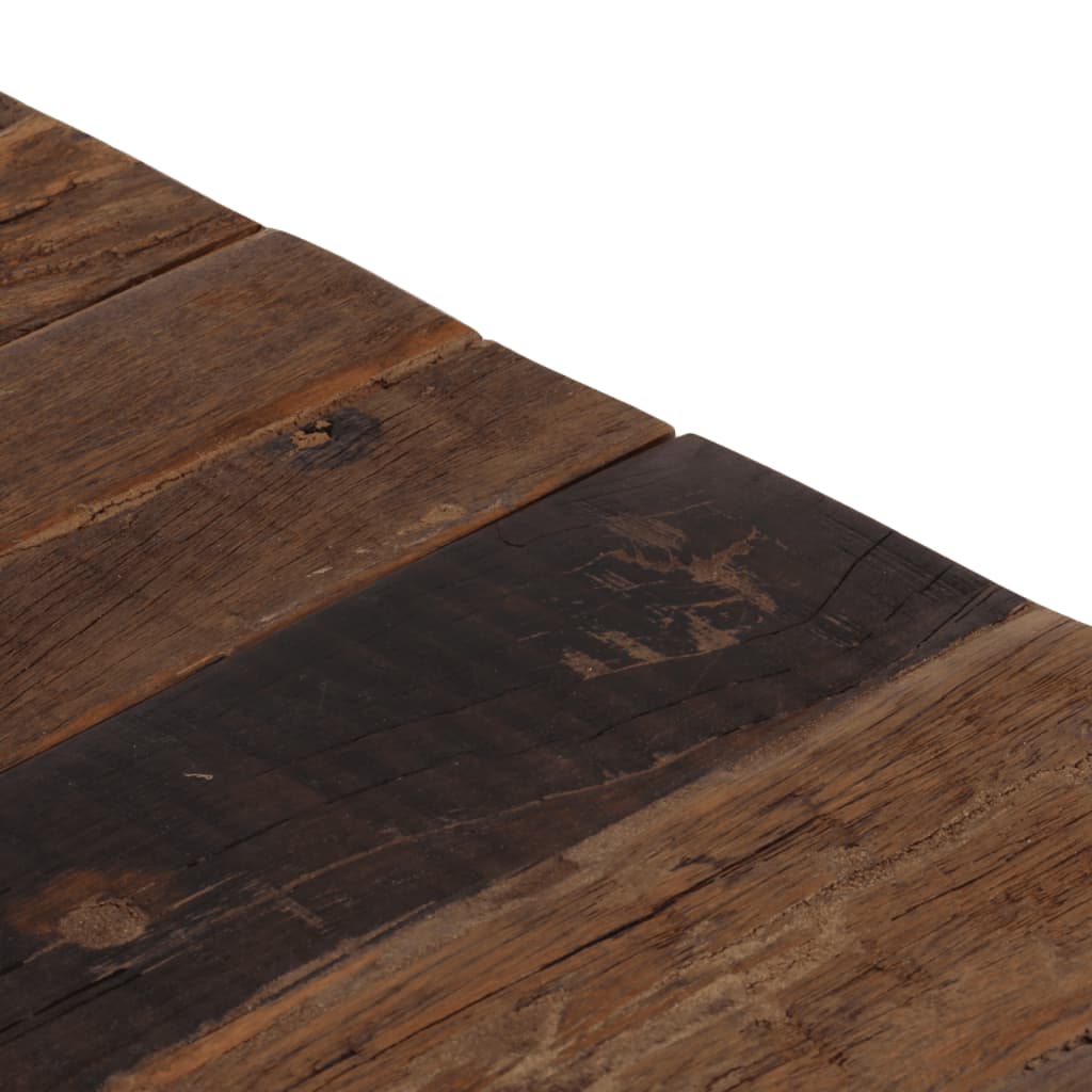 Coffee Table Gold Stainless Steel and Solid Sleeper Wood
