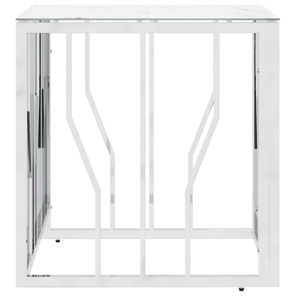 Coffee Table Silver 50x50x50 cm Stainless Steel and Glass