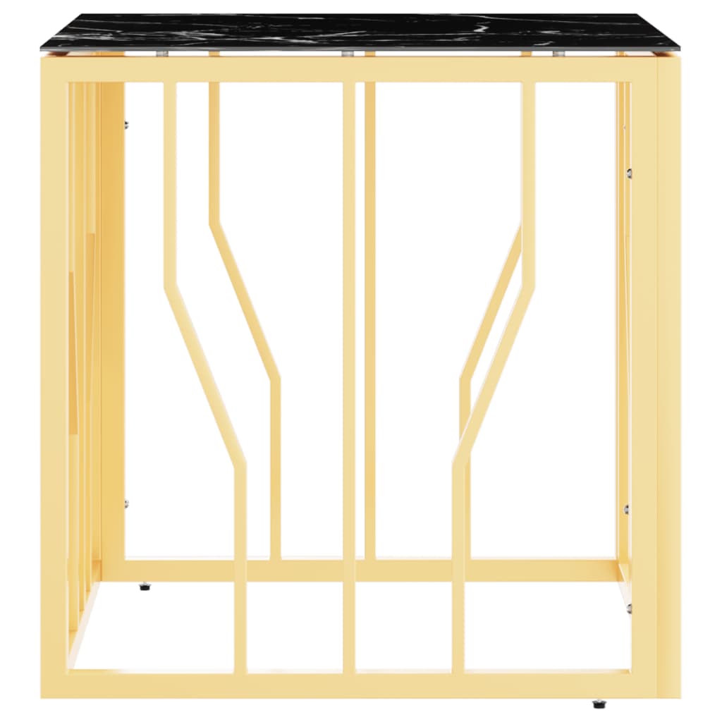 Coffee Table Gold 50x50x50 cm Stainless Steel and Glass