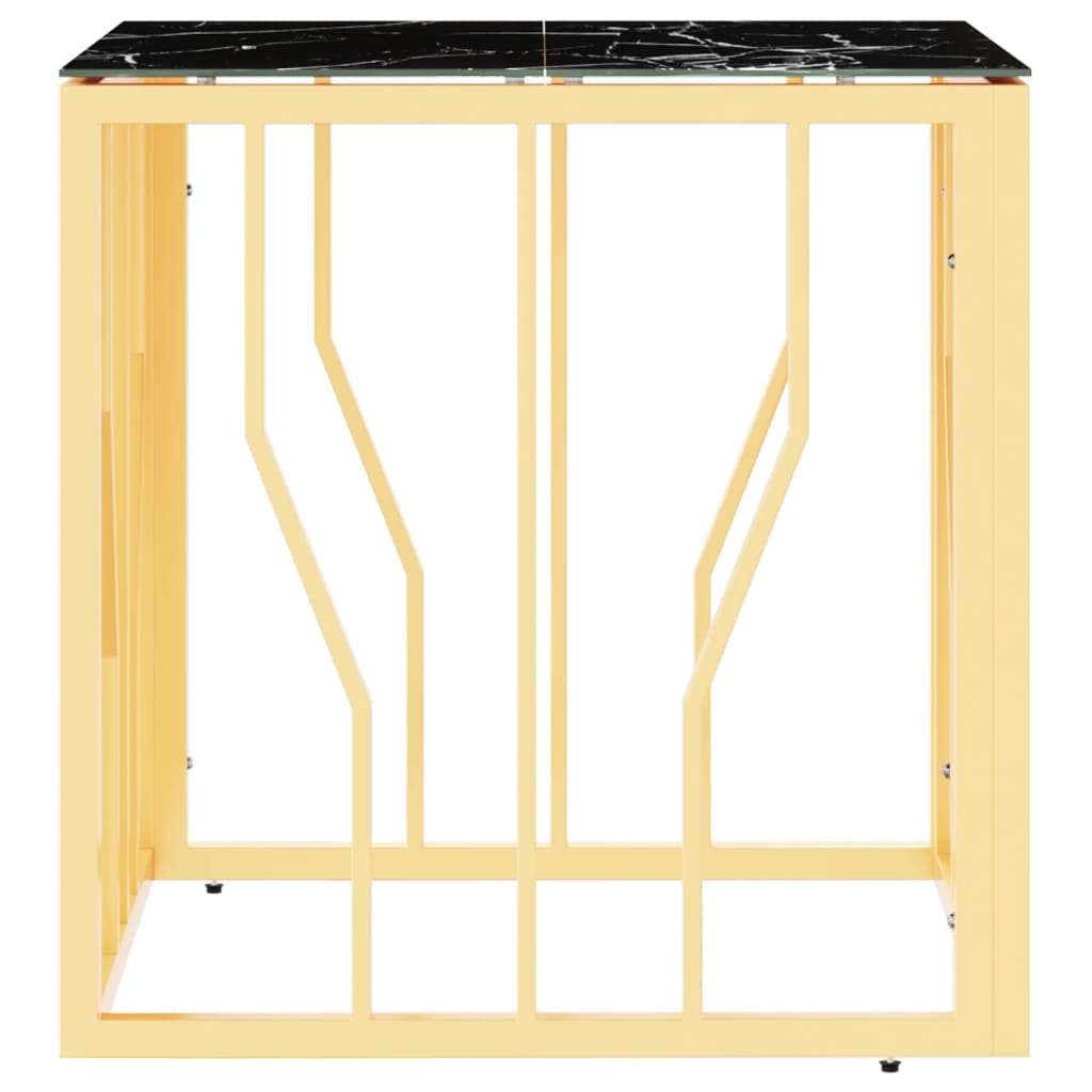 Coffee Table Gold 50x50x50 cm Stainless Steel and Glass