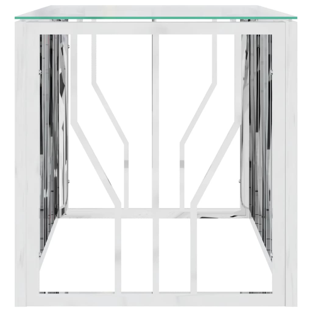 Coffee Table 110x45x45 cm Stainless Steel and Glass