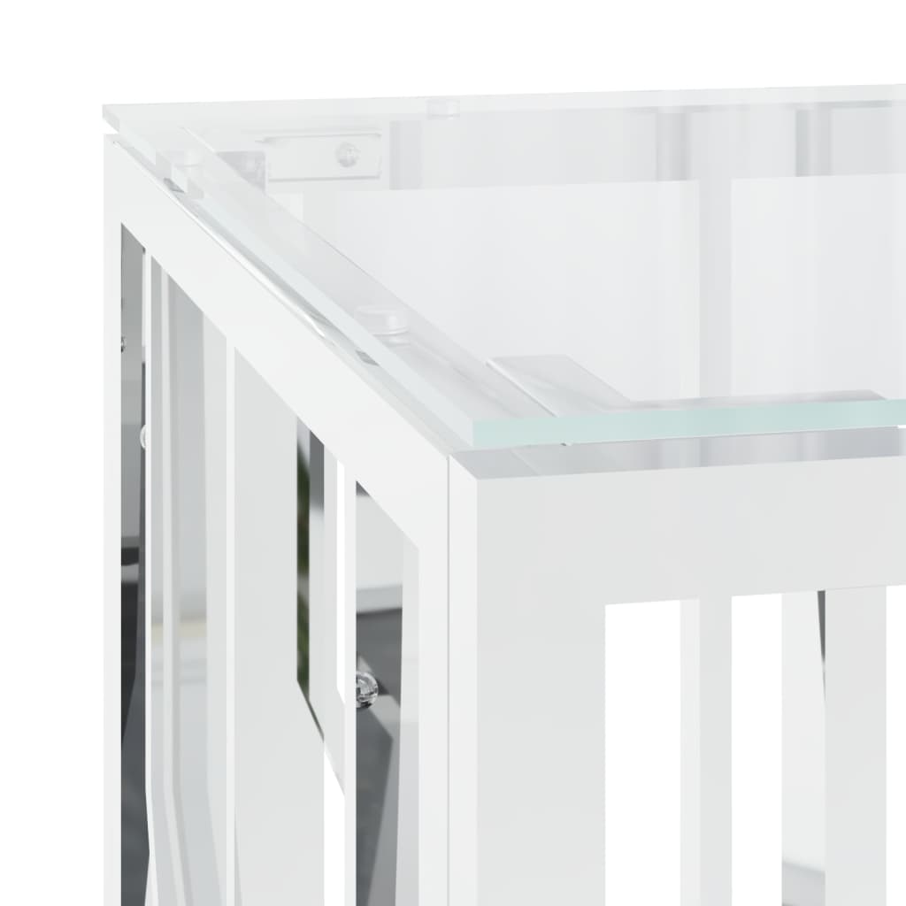 Coffee Table 110x45x45 cm Stainless Steel and Glass