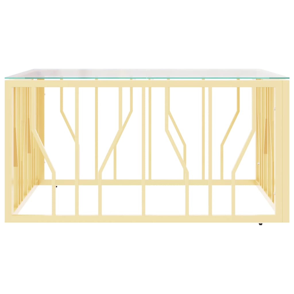 Coffee Table Gold 80x80x40 cm Stainless Steel and Glass