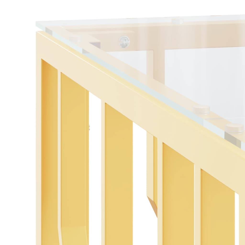 Coffee Table Gold 80x80x40 cm Stainless Steel and Glass
