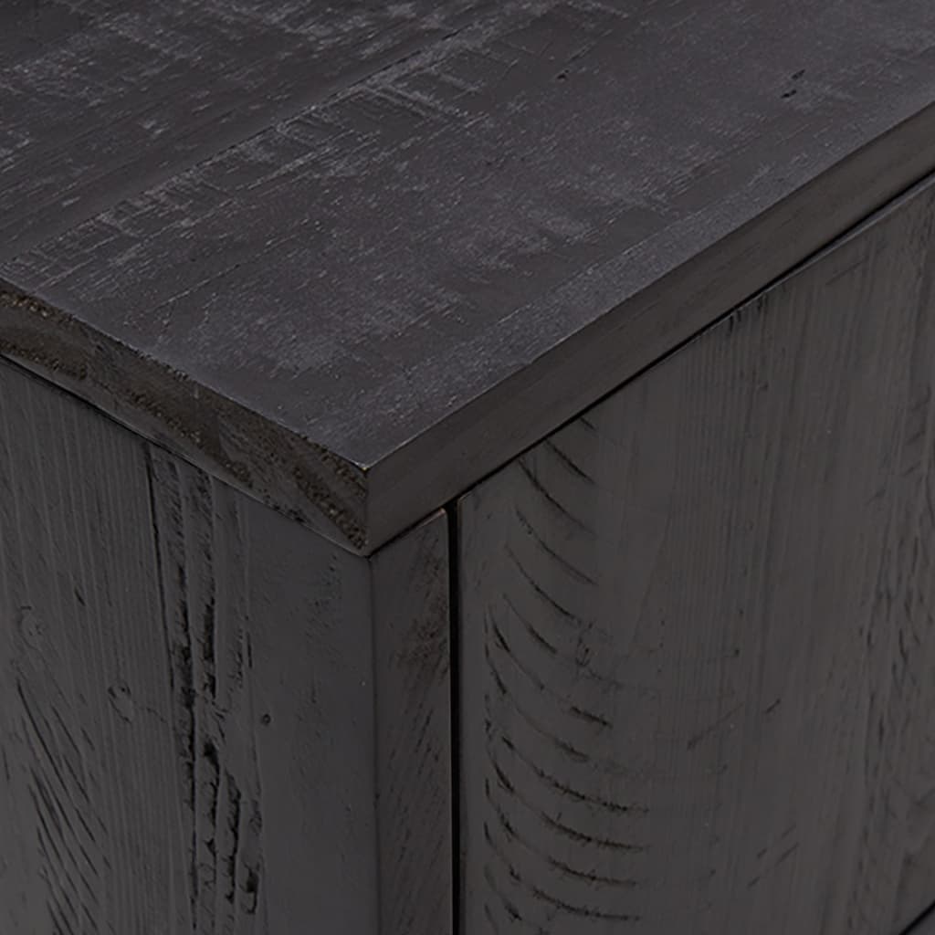 TV Cabinet Black 110x35x48 cm Solid Pinewood