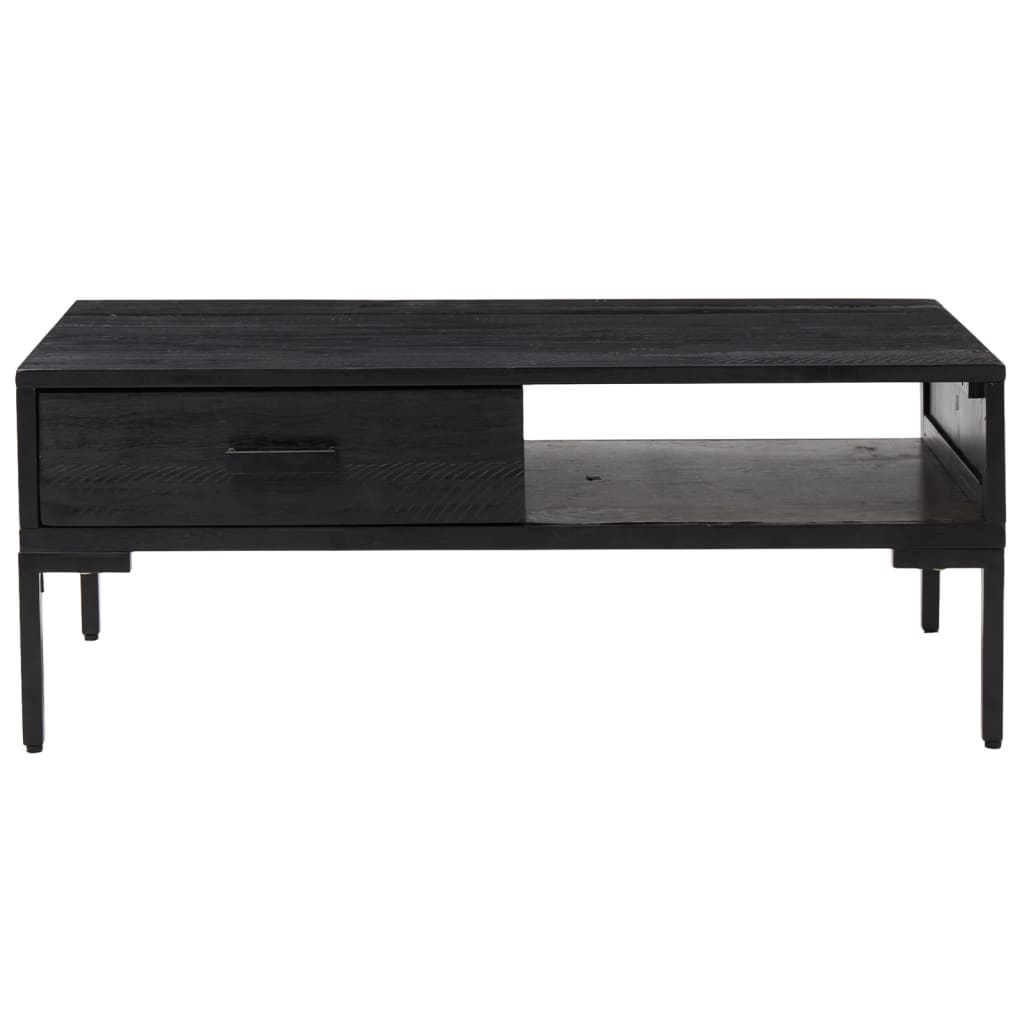 Coffee Table Black 90x50x35 cm Solid Pinewood