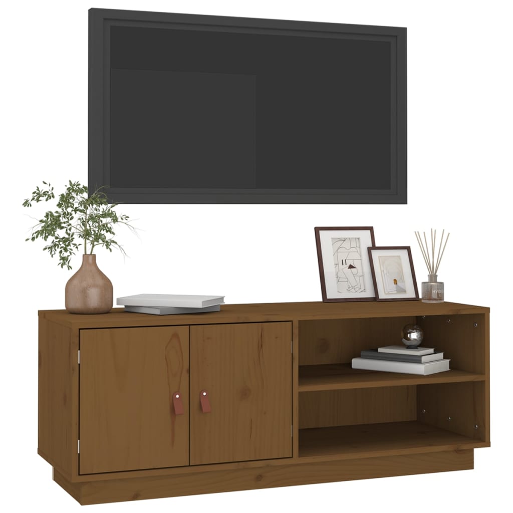 TV Cabinet Honey Brown 105x34x40 cm Solid Wood Pine