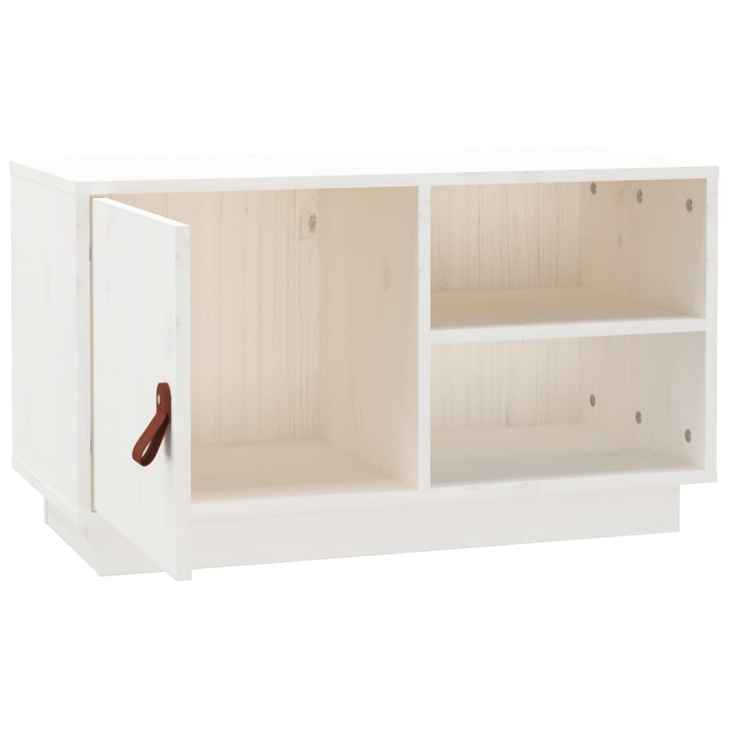 TV Cabinet White 70x34x40 cm Solid Wood Pine