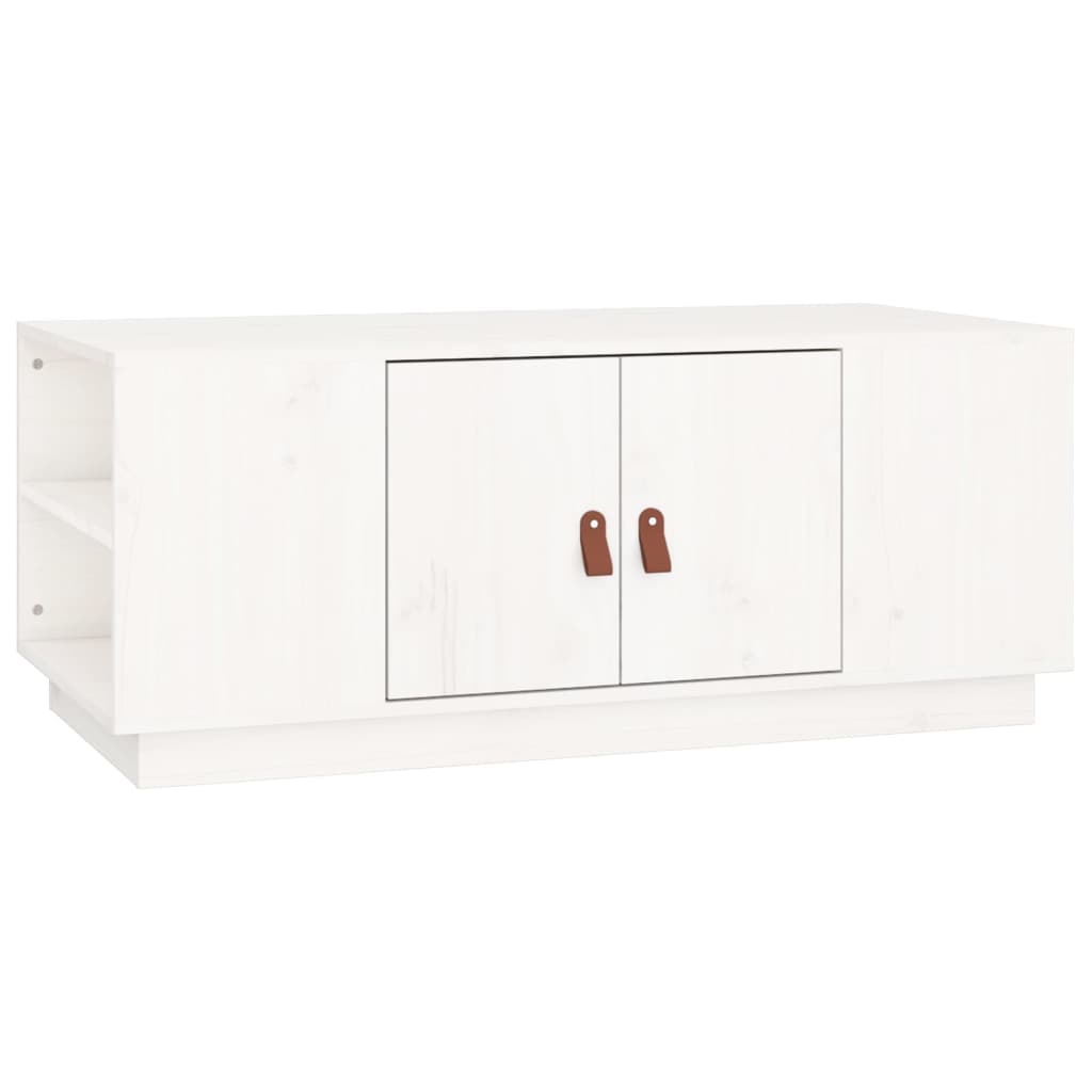 Coffee Table White 100x50x41 cm Solid Wood Pine