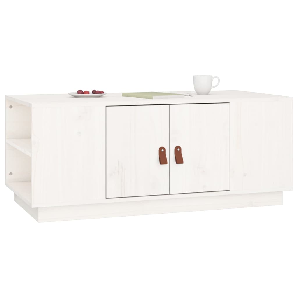 Coffee Table White 100x50x41 cm Solid Wood Pine