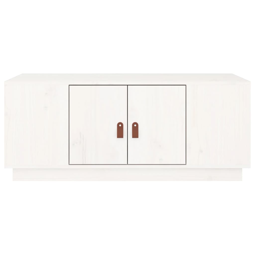 Coffee Table White 100x50x41 cm Solid Wood Pine