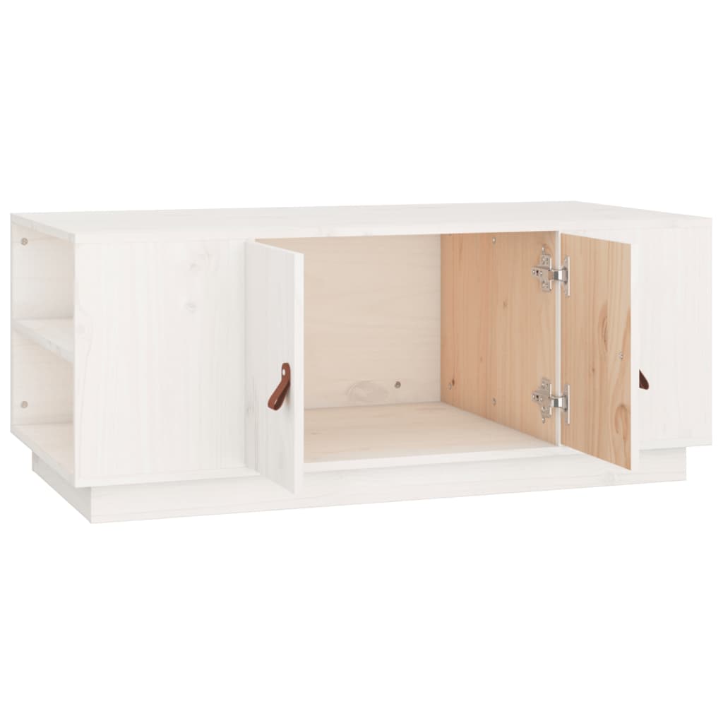 Coffee Table White 100x50x41 cm Solid Wood Pine