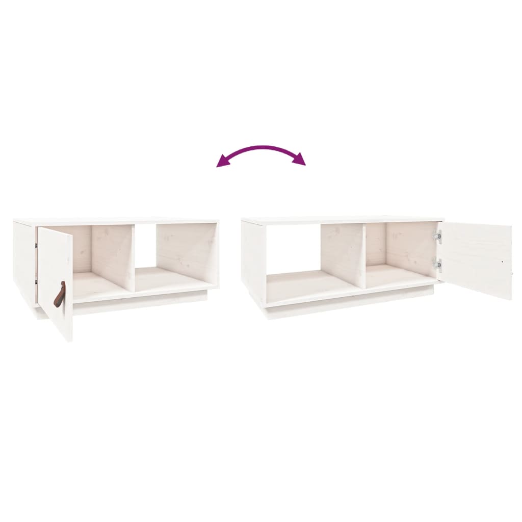 Coffee Table White 80x50x35.5 cm Solid Wood Pine