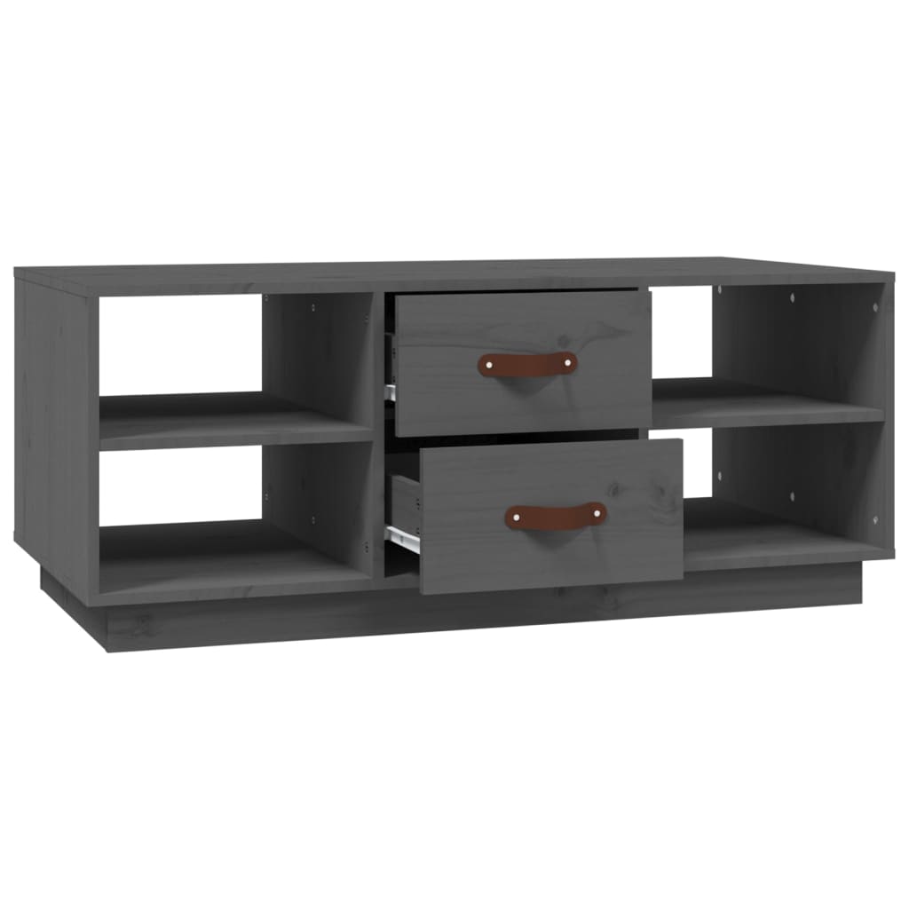 Coffee Table Grey 100x50x41 cm Solid Wood Pine