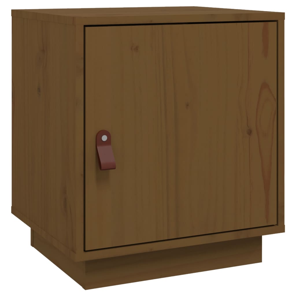 Solid Pine Bedside Cabinet, Honey Brown 40x34x45 cm
