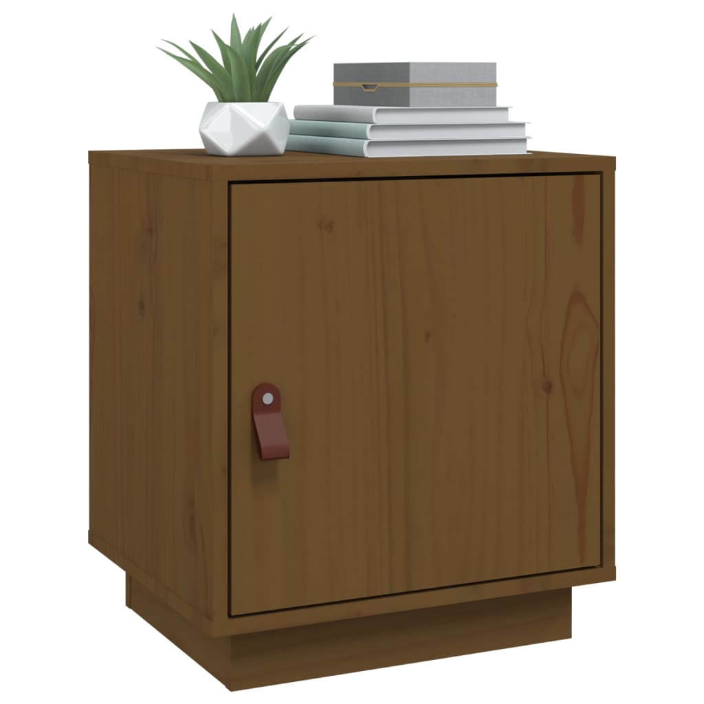 Solid Pine Bedside Cabinet, Honey Brown 40x34x45 cm