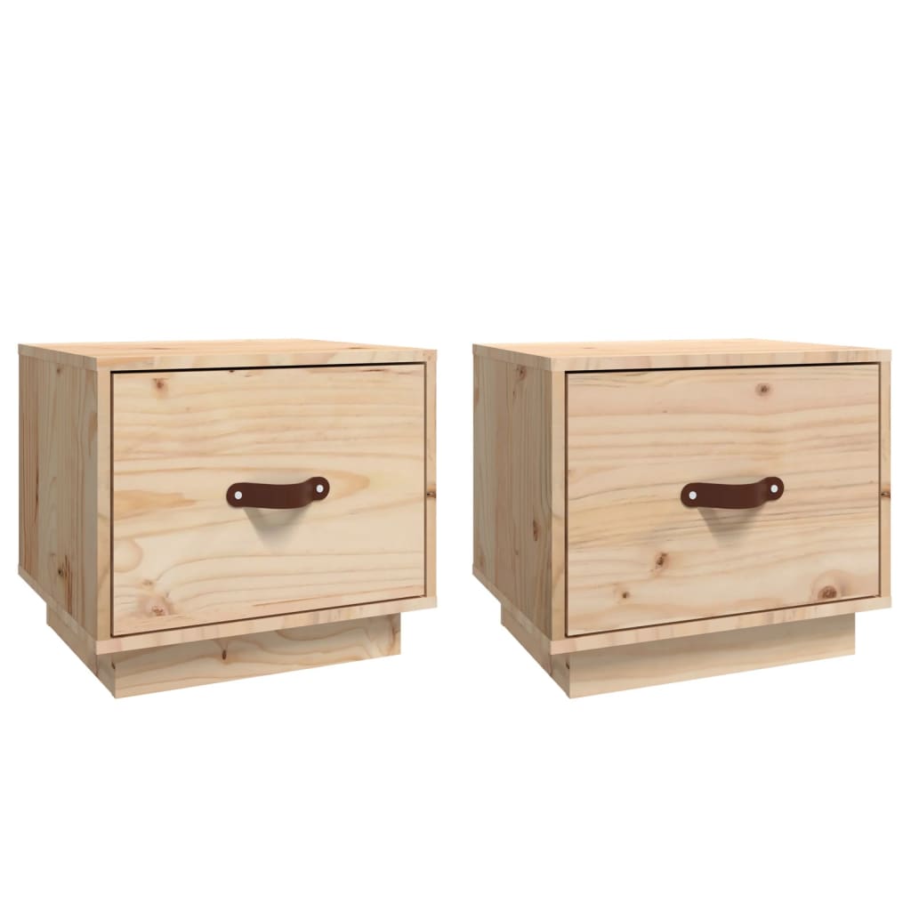 Solid Pine Bedside Cabinets 2 pcs - Compact 40x34x35 cm Design
