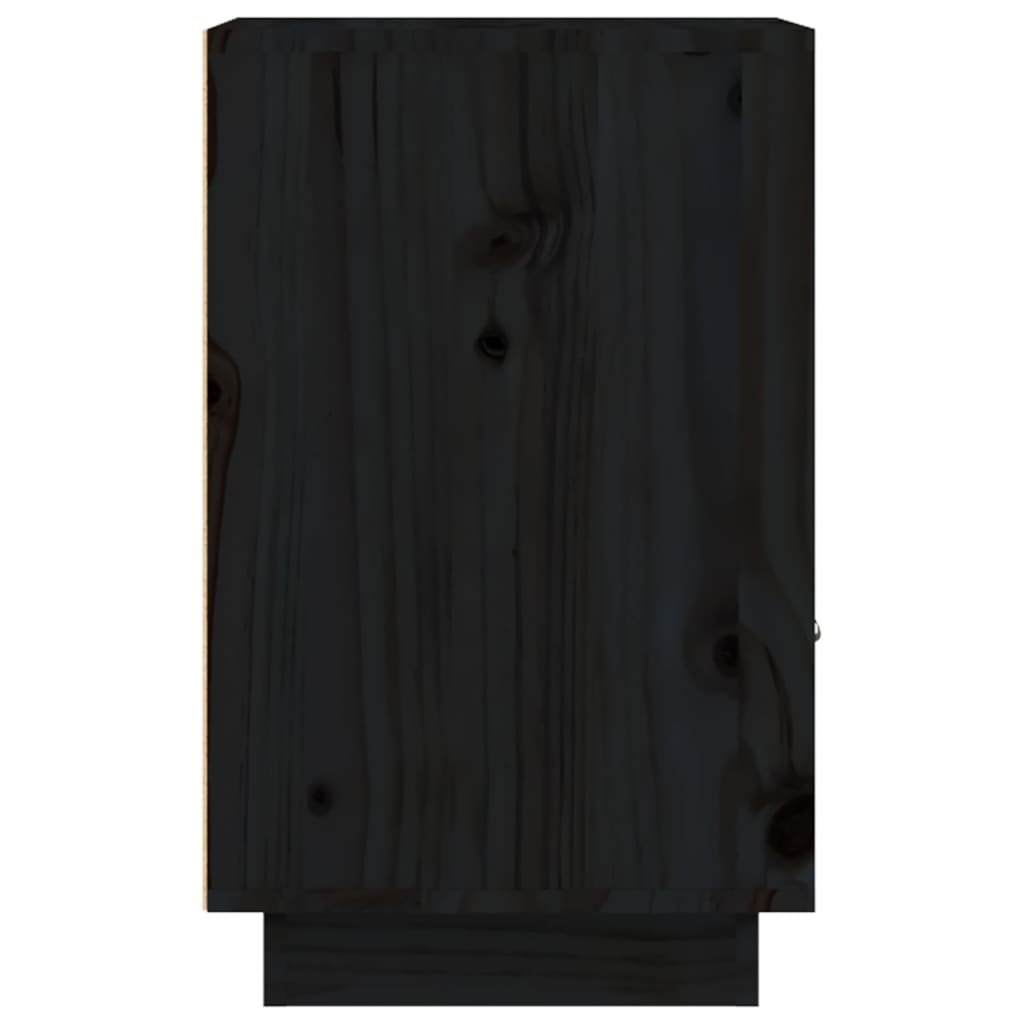 Solid Wood Black Bedside Cabinets, 2 Pcs, 40x34x55 cm Pine