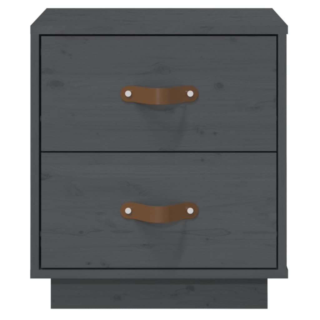 Solid Pine Grey Bedside Cabinet - 40x34x45 cm