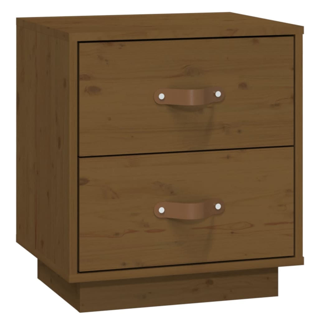 Solid Pine Bedside Cabinet Honey Brown 40x34x45 cm
