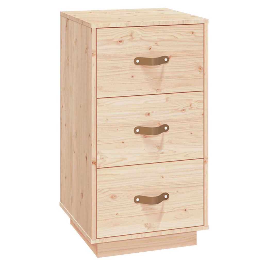 Solid Pine Wood Bedside Cabinet - 40x40x75 cm Rustic Charm