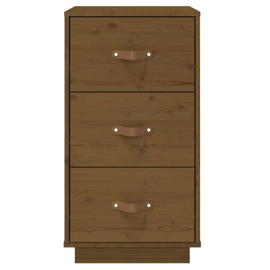 Pair of Honey Brown Solid Pine Bedside Cabinets - 40x40x75 cm