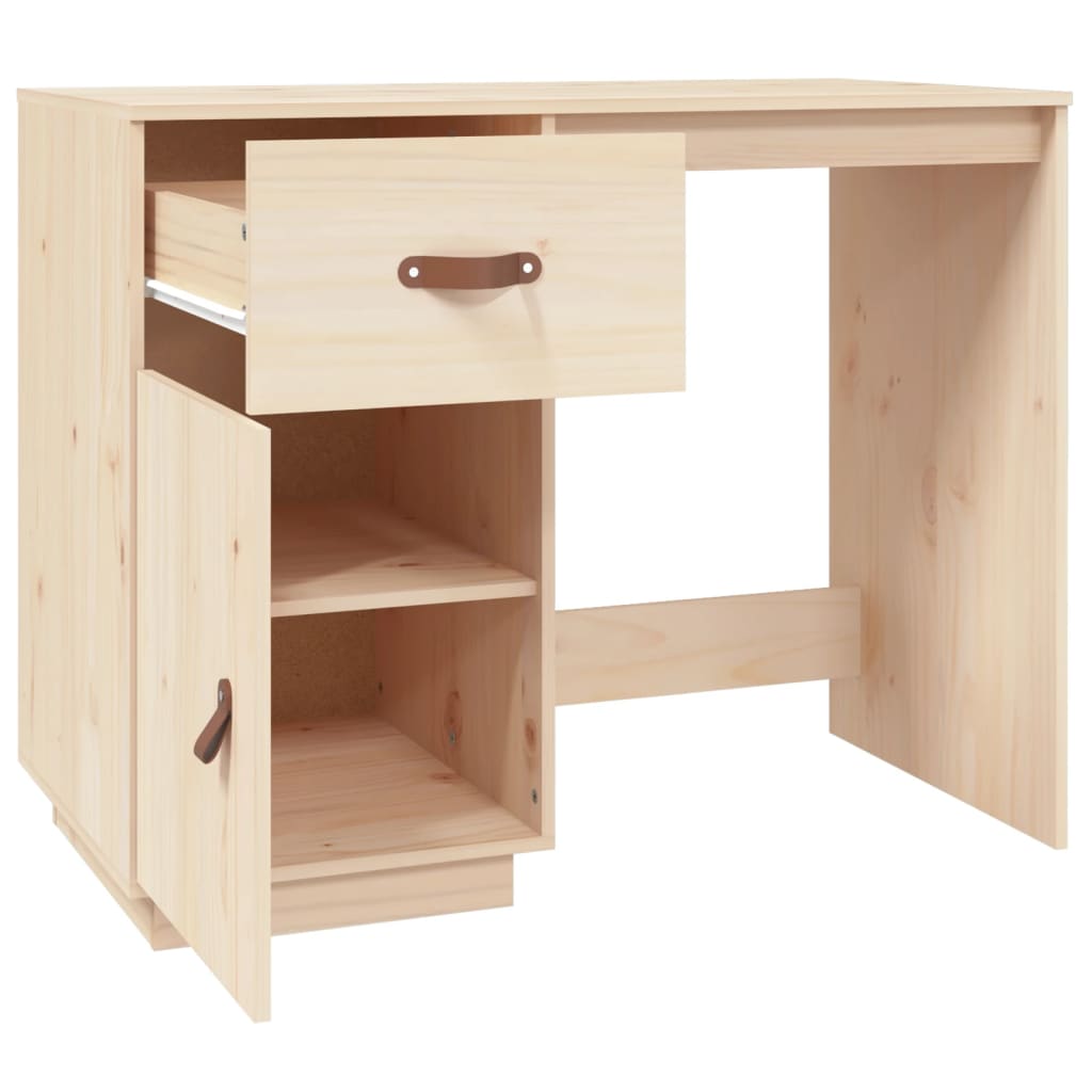 Solid Pine Wood Desk 95x50x75 cm - Elegant & Durable Workspace