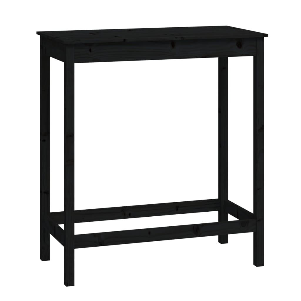 Solid Pine Black Bar Table, 100x50x110 cm, Elegant & Durable