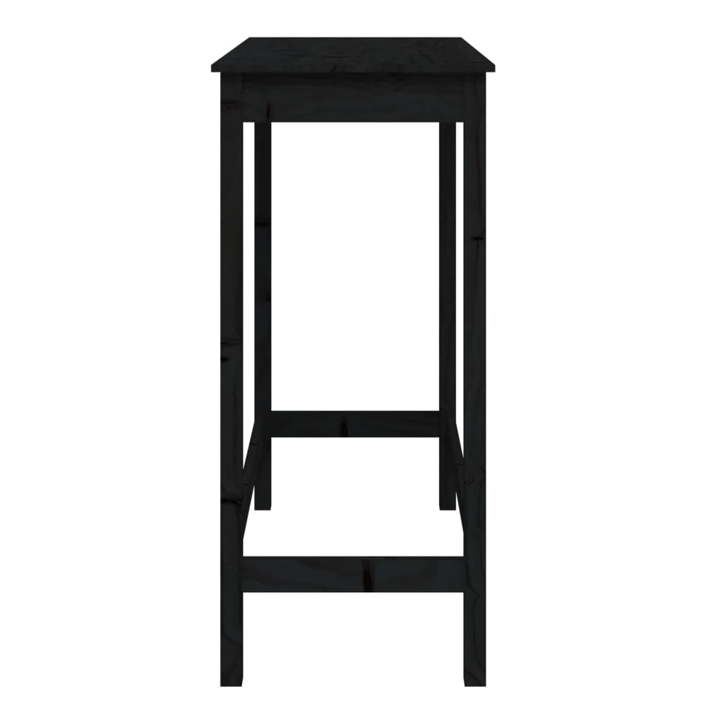 Solid Pine Black Bar Table, 100x50x110 cm, Elegant & Durable