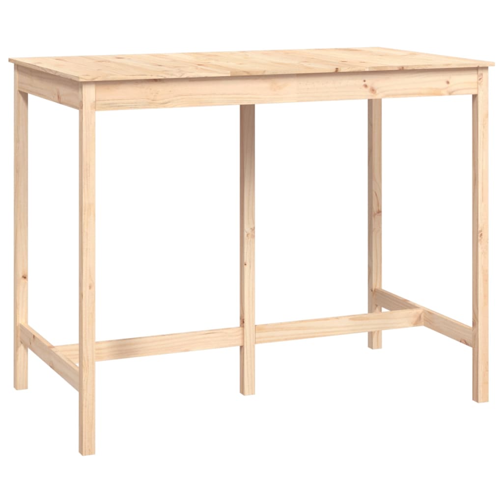 Solid Pine Wood Bar Table 140x80x110 cm - Natural Finish