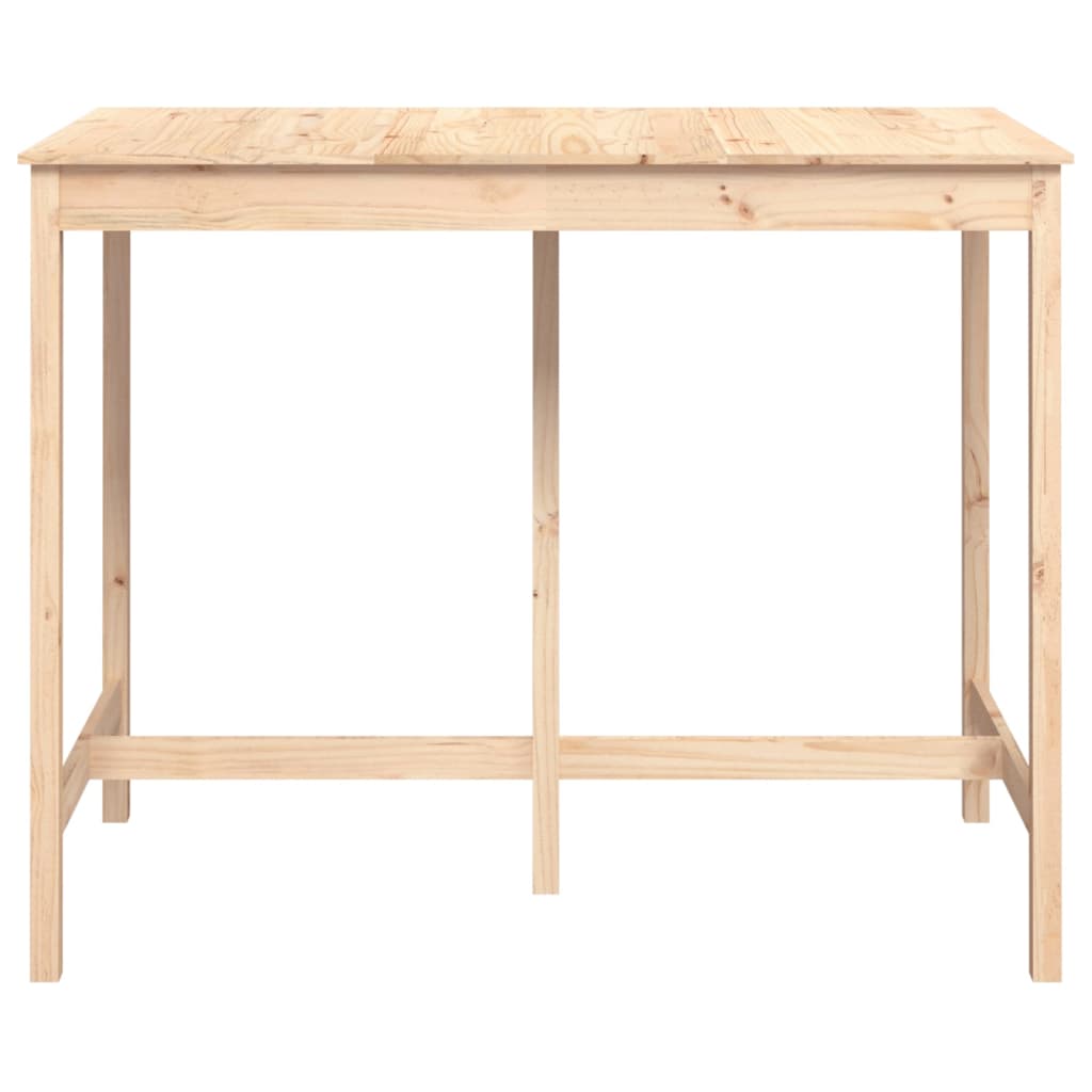 Solid Pine Wood Bar Table 140x80x110 cm - Natural Finish