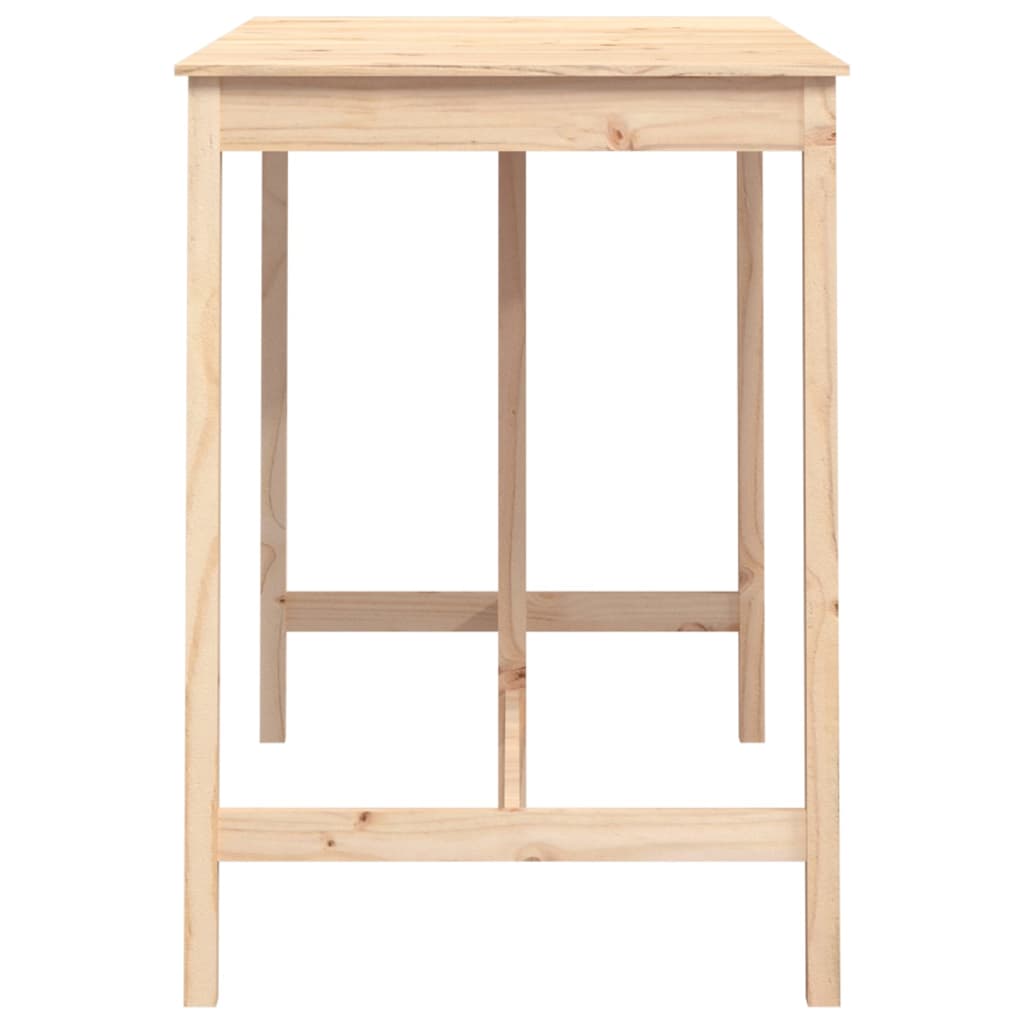 Solid Pine Wood Bar Table 140x80x110 cm - Natural Finish