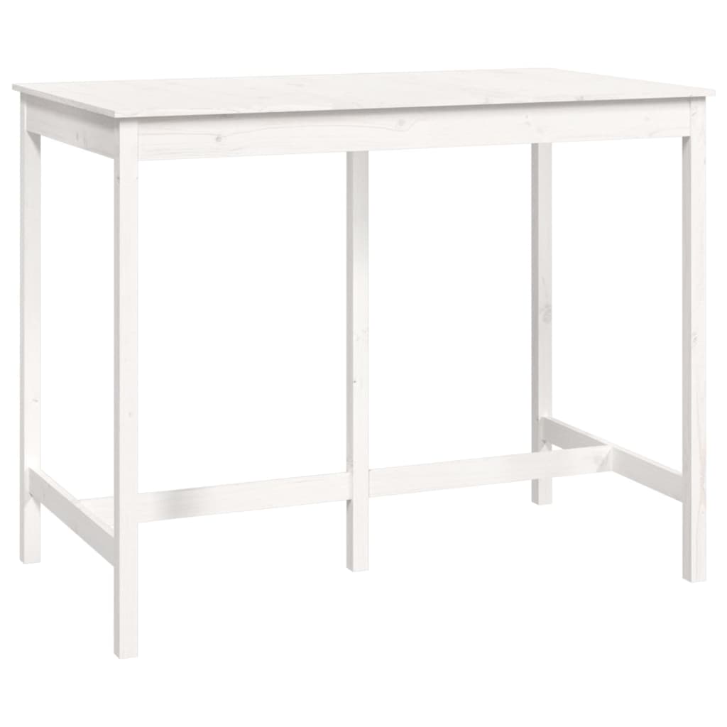 Solid Pine White Bar Table 140x80x110 cm - Stylish & Durable