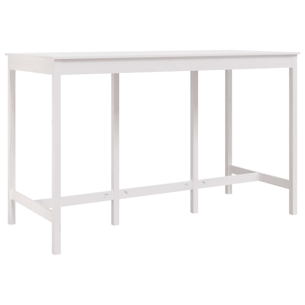 Solid Pine Bar Table - White 180x80x110 cm | Stylish & Durable