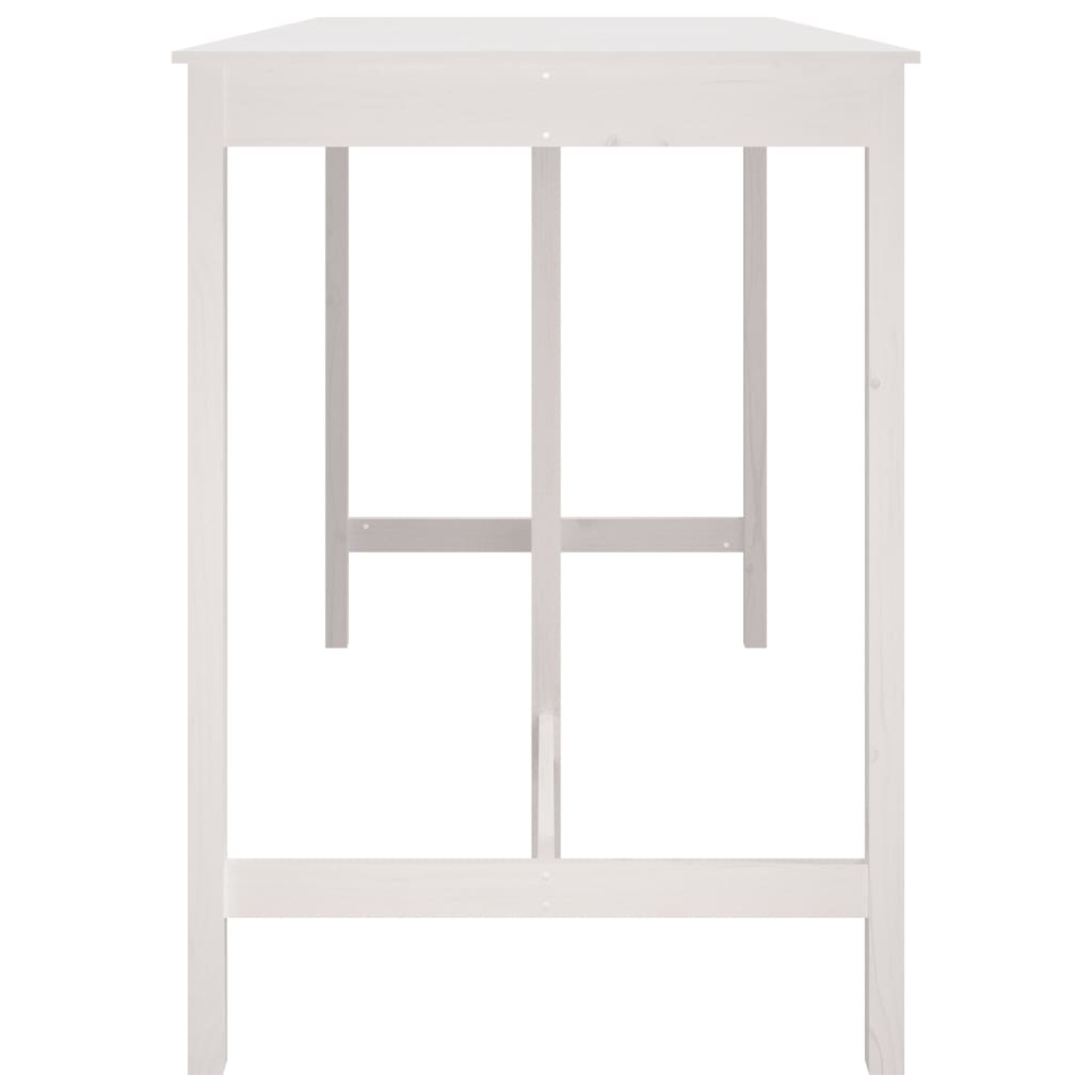 Solid Pine Bar Table - White 180x80x110 cm | Stylish & Durable
