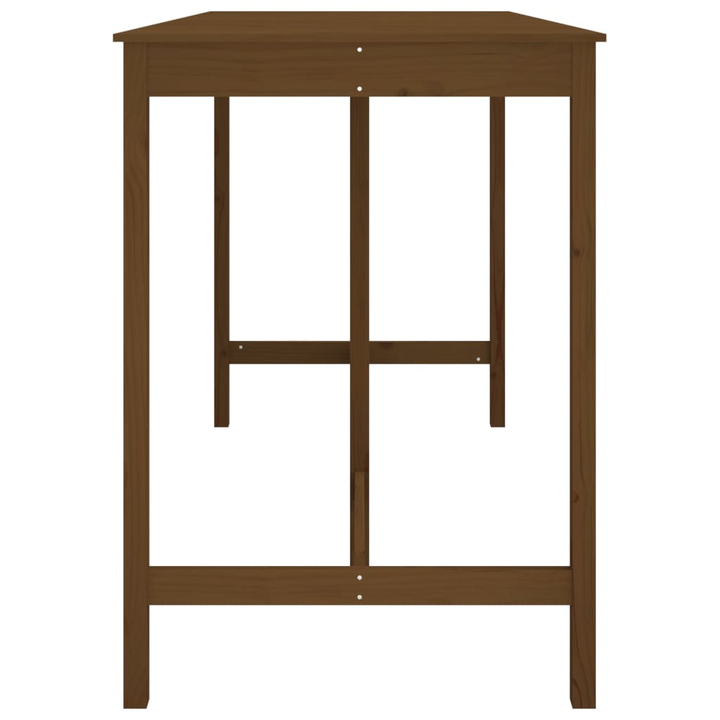 Solid Pine Bar Table, Honey Brown, 180x80x110 cm