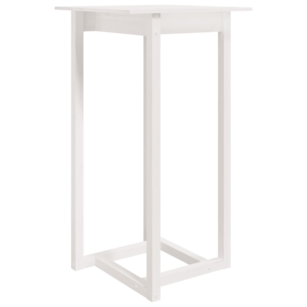Solid Pine White Bar Table 60x60x110 cm - Elegant & Durable