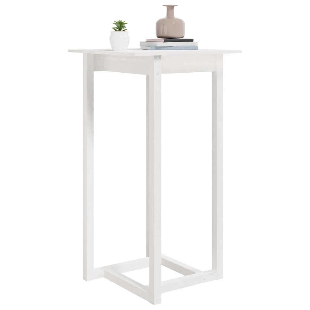 Solid Pine White Bar Table 60x60x110 cm - Elegant & Durable