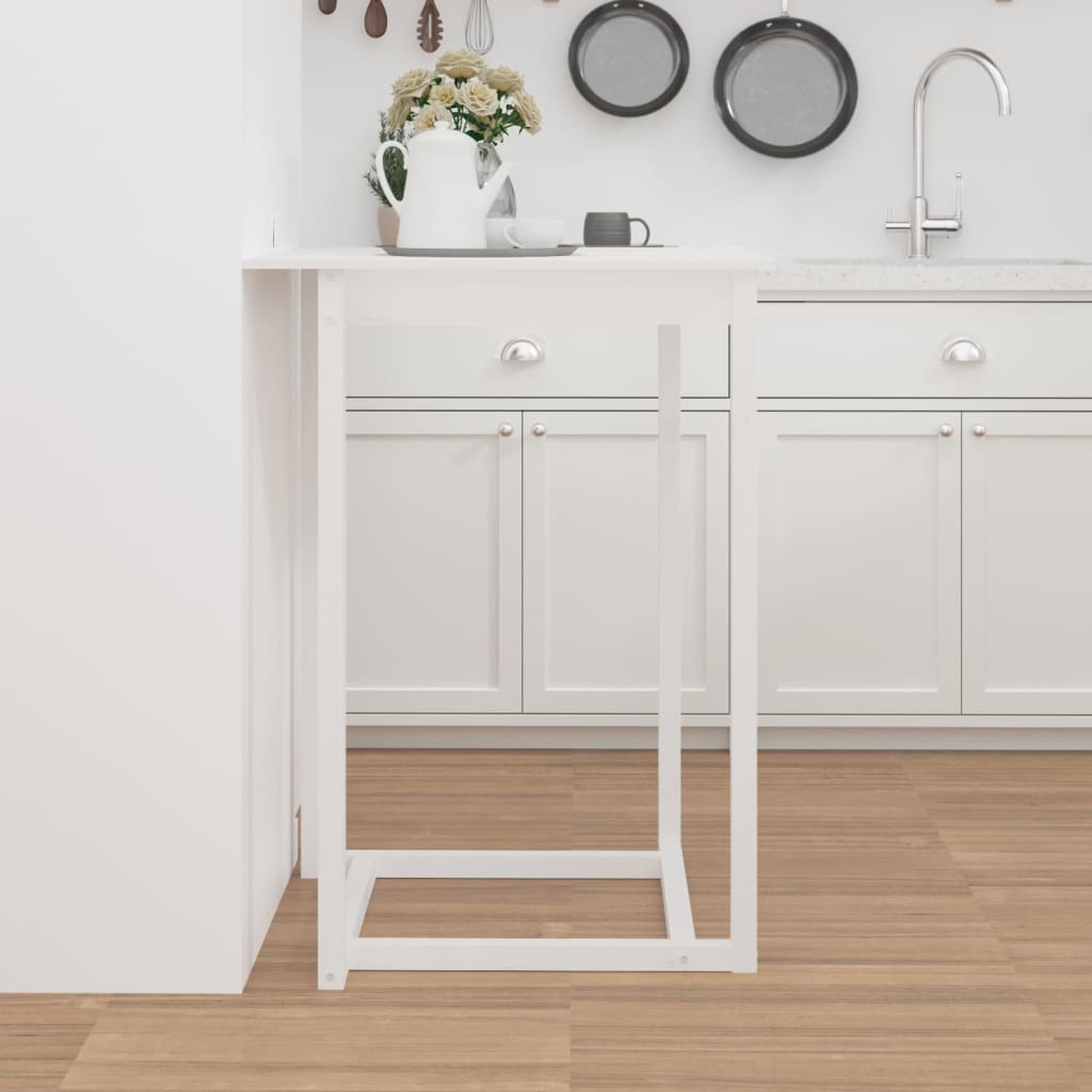 Solid Pine White Bar Table 80x80x110 cm - Stylish & Durable