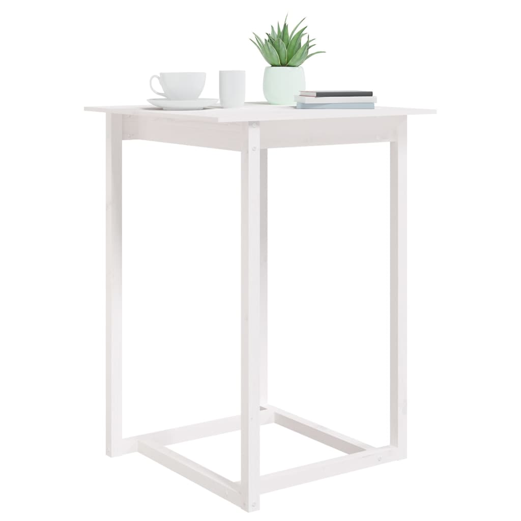 Solid Pine White Bar Table 80x80x110 cm - Stylish & Durable