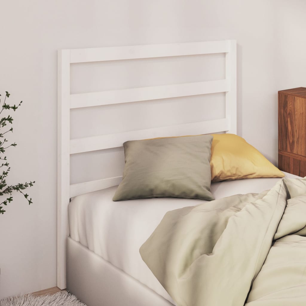 Solid Pine Wood White Headboard 95x4x100 cm - Elegant & Sturdy