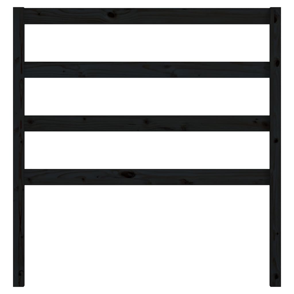 Solid Pine Black Headboard 95x4x100 cm - Modern Bedroom Decor
