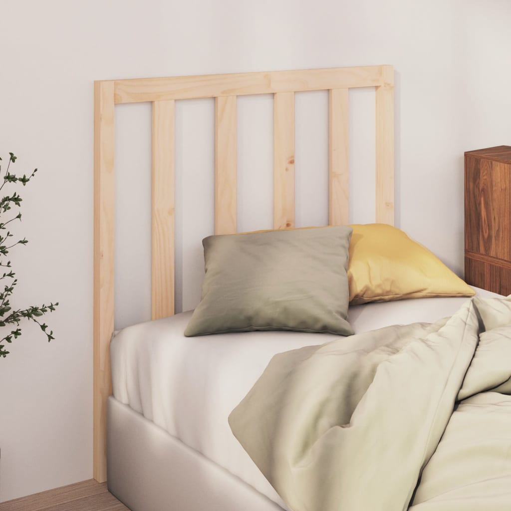 Solid Pine Wood Bed Headboard 95x4x100 cm - Natural Finish