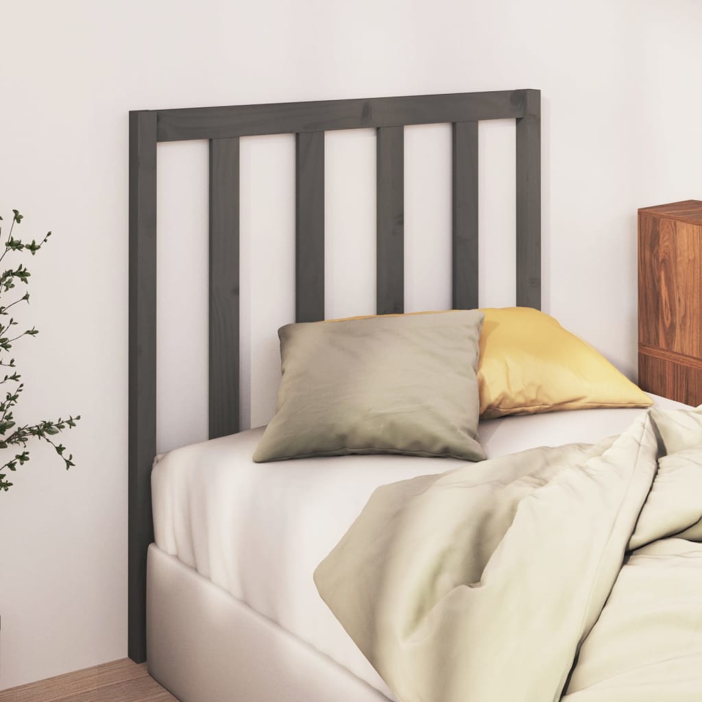 Solid Pine Wood Grey Headboard 95x4x100 cm - Stylish & Durable